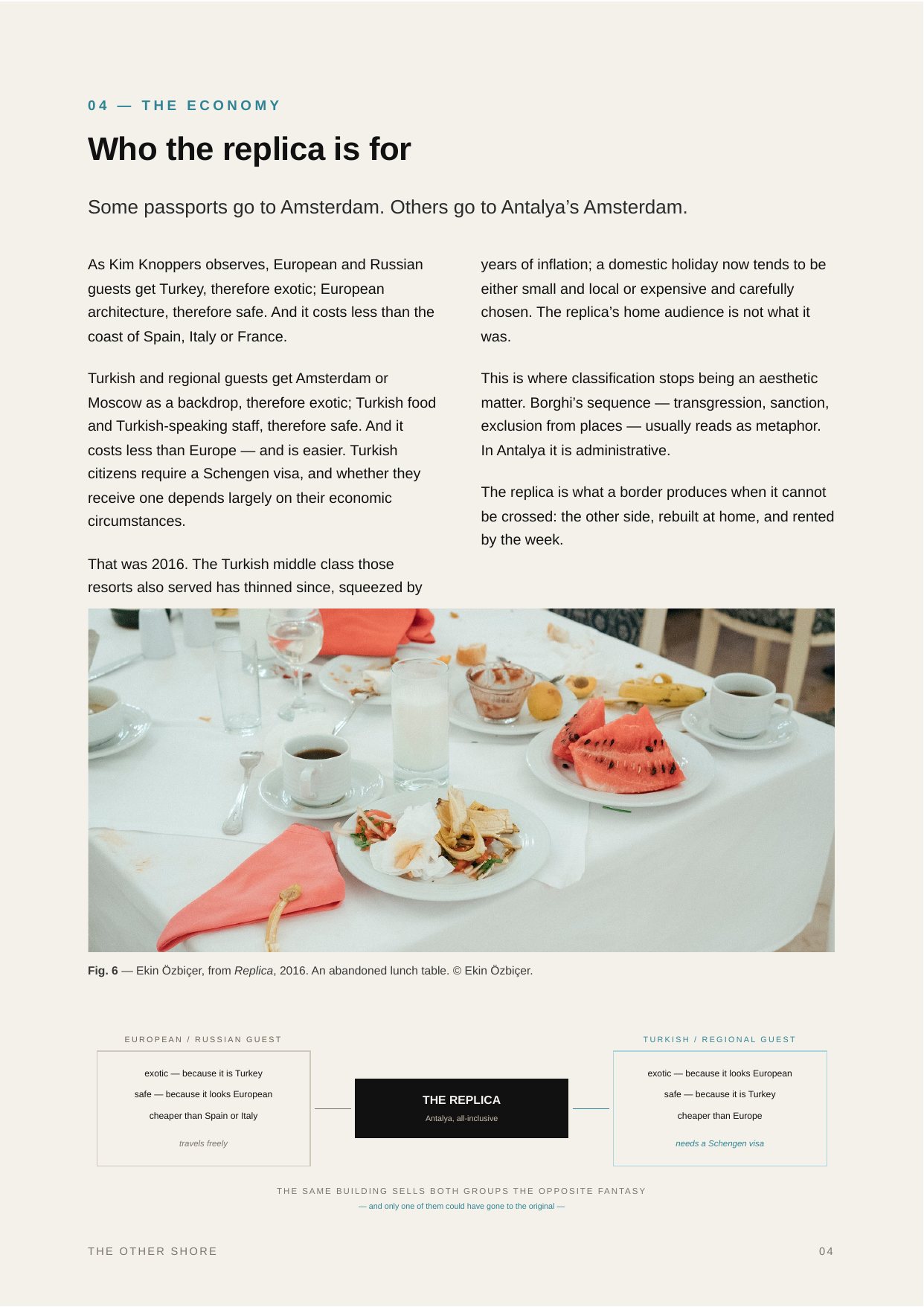The Other Shore — Research, writing & design by Nazlı Can — 04 — The economy