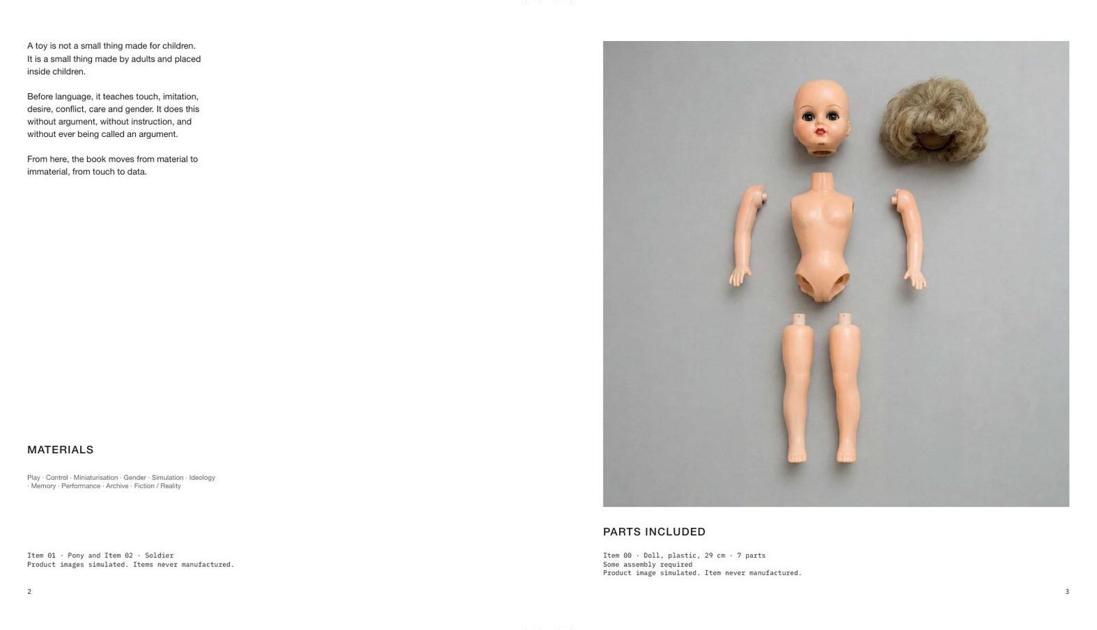 TOYS — Instructions for the Future — Concept, writing & editorial design by Nazlı Can — pp. 2–3