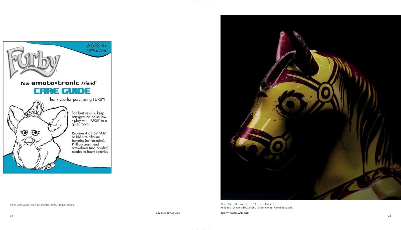 TOYS — Instructions for the Future — Concept, writing & editorial design by Nazlı Can — pp. 72–73