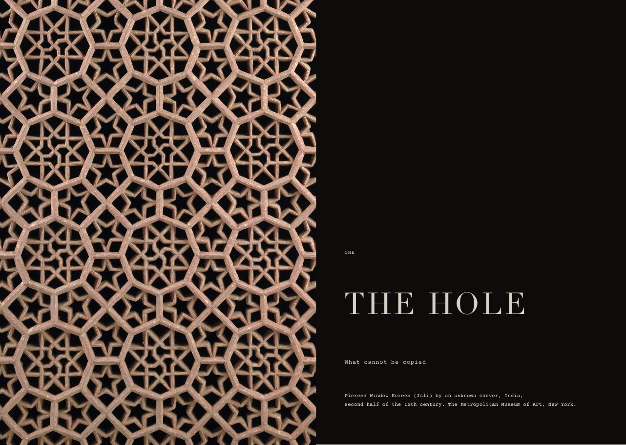 Speaking in Holes — Research, writing & editorial design by Nazlı Can — 02 — The hole